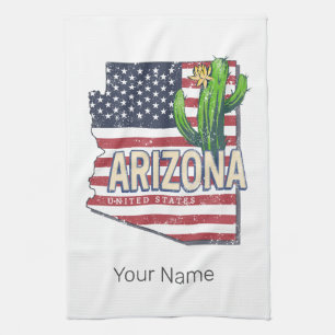 Arizona Bundesstaat Vereinigte Staaten Retro-Karte Geschirrtuch