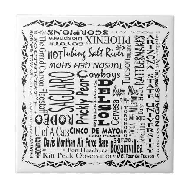 Arizona Buzz Words Fliese (Vorderseite)