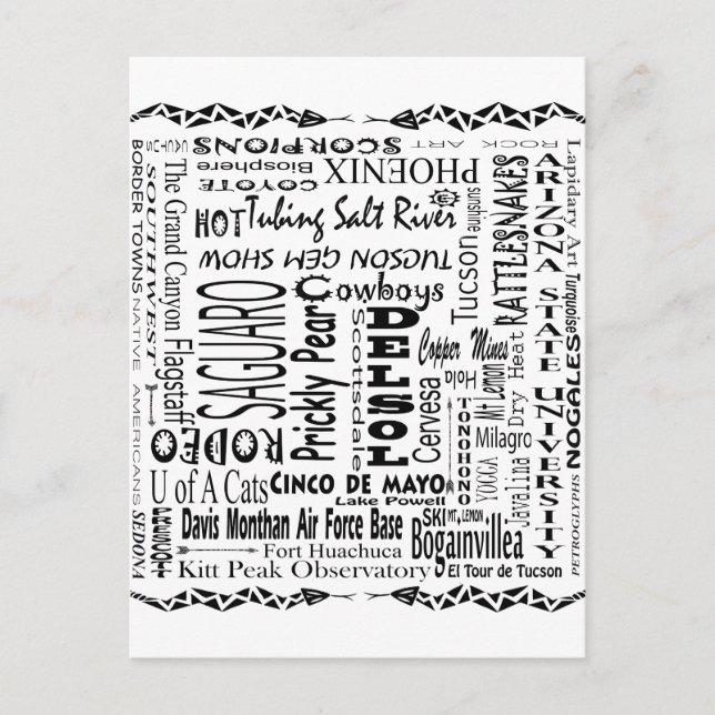 Arizona Buzz Words Postkarte (Vorderseite)
