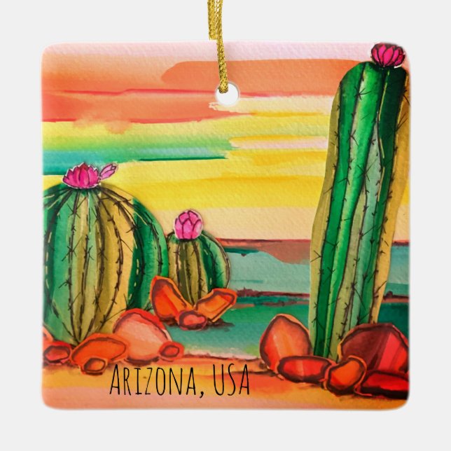 Arizona Cacti Keramikornament (Vorderseite)