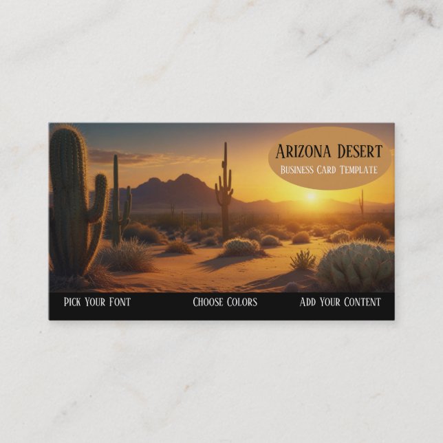 Arizona Cactus Sunset Desert Business Card Visitenkarte (Vorderseite)