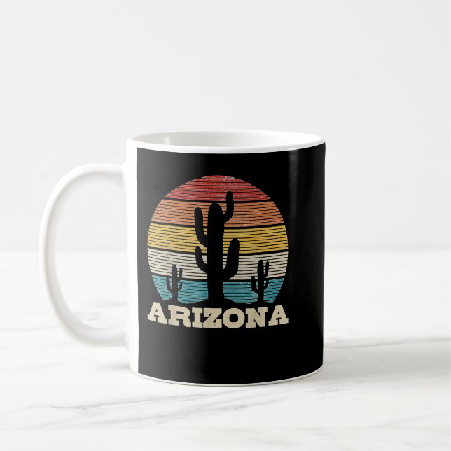 Arizona Cactus Vintag Retro Desert Souvenir Gesche Kaffeetasse (Links)