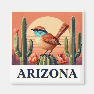 ARIZONA Cactus Wren Saguaro Blüten 🌵 Magnet