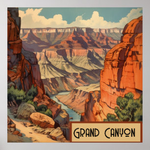 Arizona-Canyon-Retro-Wanddekoration Poster
