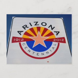 Arizona Centennial-Schild Postkarte