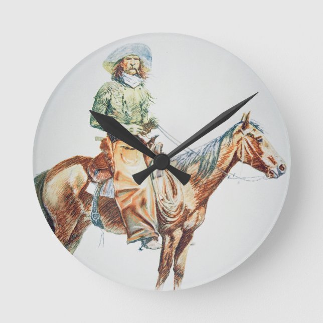 Arizona Cowboy, 1901 Runde Wanduhr (Vorderseite)