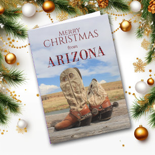 Arizona Cowboy Boot Yeeha Weihnachtskarte Feiertagskarte