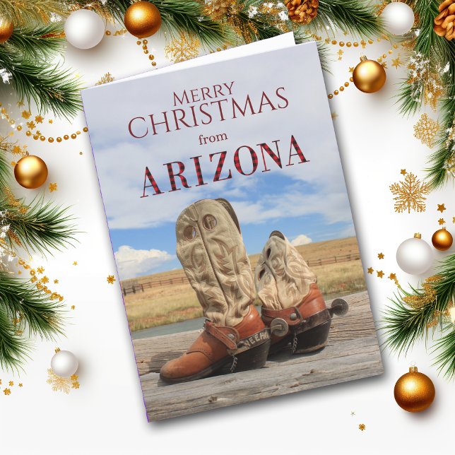 Arizona Cowboy Boot Yeeha Weihnachtskarte Feiertagskarte (Von Creator hochgeladen)
