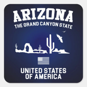 Arizona Der Grand Canyon Staat Quadratischer Aufkleber