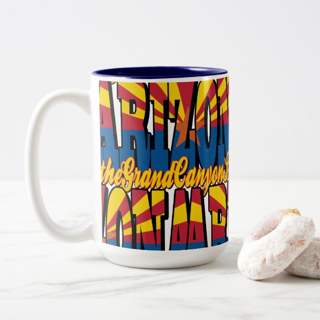Arizona, der Staat des Grand Canyon Zweifarbige Tasse (Mit Donut)