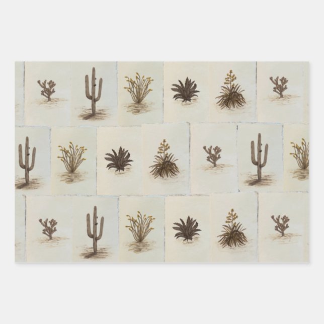Arizona Desert Cacti Geschenkpapier Set (Vorderseite)