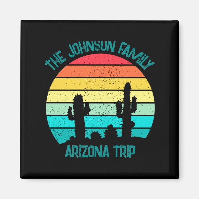 Arizona Desert Cactus Sunset Trip Kids  Magnet (Vorne)