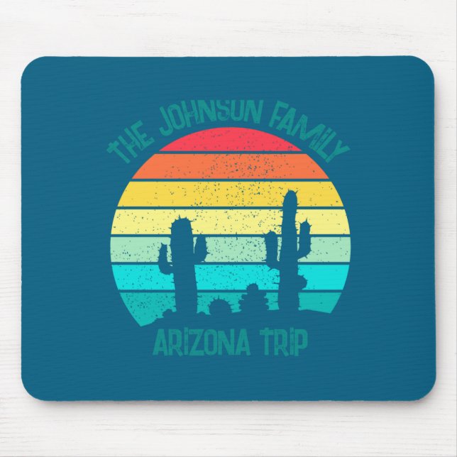 Arizona Desert Cactus Sunset Trip Kids  Mousepad (Vorne)