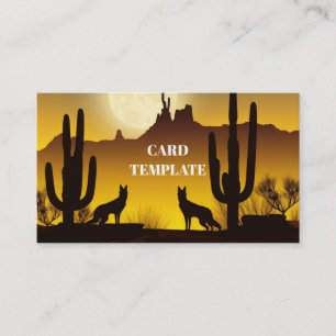 Arizona Desert Coyote Wolf Business Card Visitenkarte
