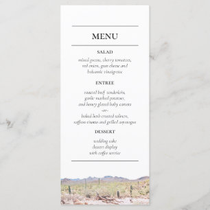 Arizona Desert Empfang Menu Menükarte