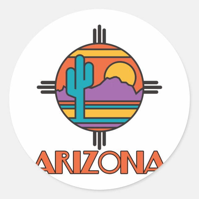 Arizona Desert Mandala Runder Aufkleber (Vorderseite)