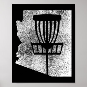 Arizona Disc Golf Staat mit Sket Distressed Grafik Poster