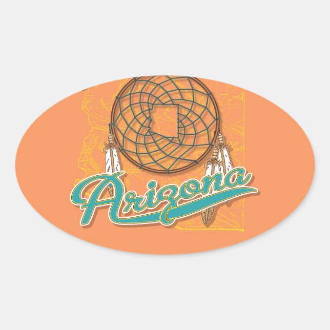 Arizona Dream Catcher Ovaler Aufkleber (Vorderseite)