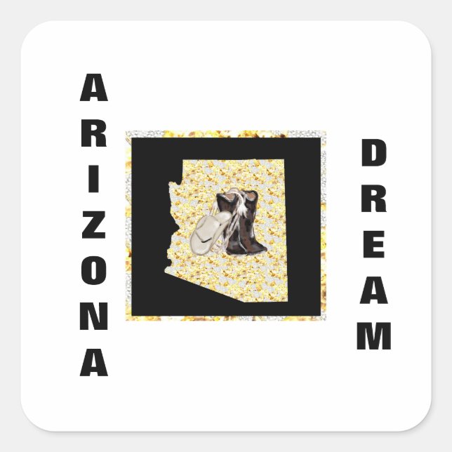 ARIZONA DREAM QUADRATISCHER AUFKLEBER (Vorderseite)