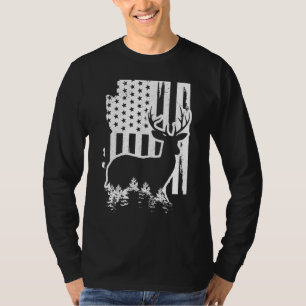 Arizona-Elchjagd-Staatenkarte Amerikanische Flagge T-Shirt
