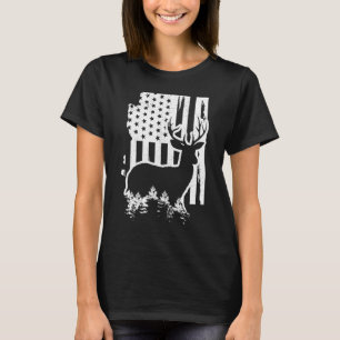 Arizona-Elchjagd-Staatskarte Amerikanische Flagge  T-Shirt