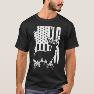 Arizona Elk Jagd Staat Karte American Flag Patrick T-Shirt