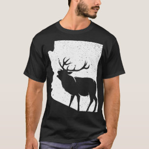 Arizona Elk Junting Hunter Bull Elk AZ Staat Shap T-Shirt