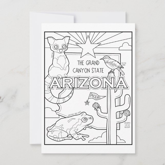 arizona Farbe Ich Collage Einladung (Vorderseite)