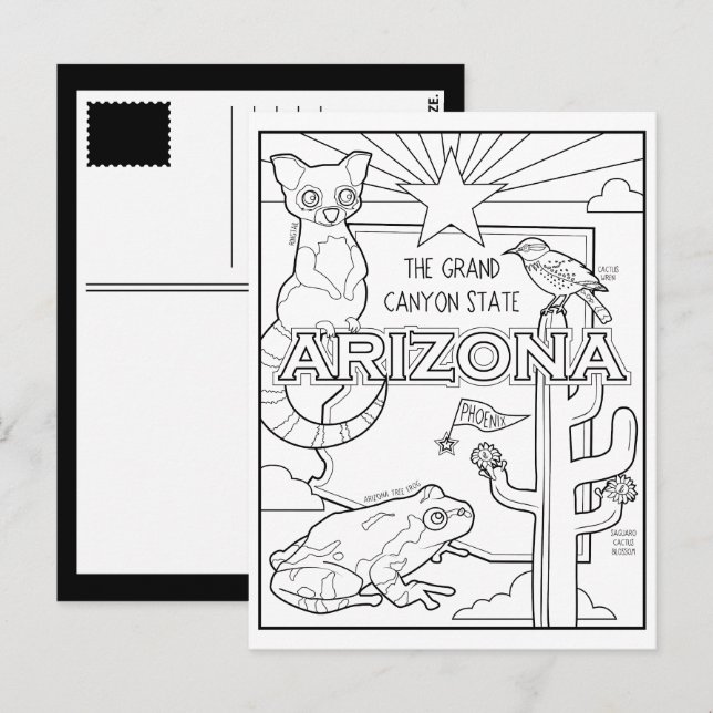 arizona Farbe Ich Collage Postkarte (Vorne/Hinten)