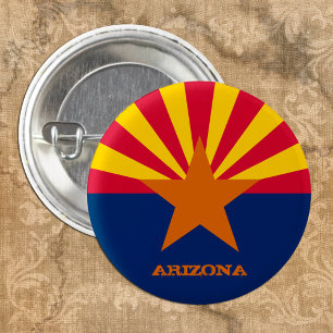 Arizona Flag & Arizona Staat USA Fashion/Sport Fan Button