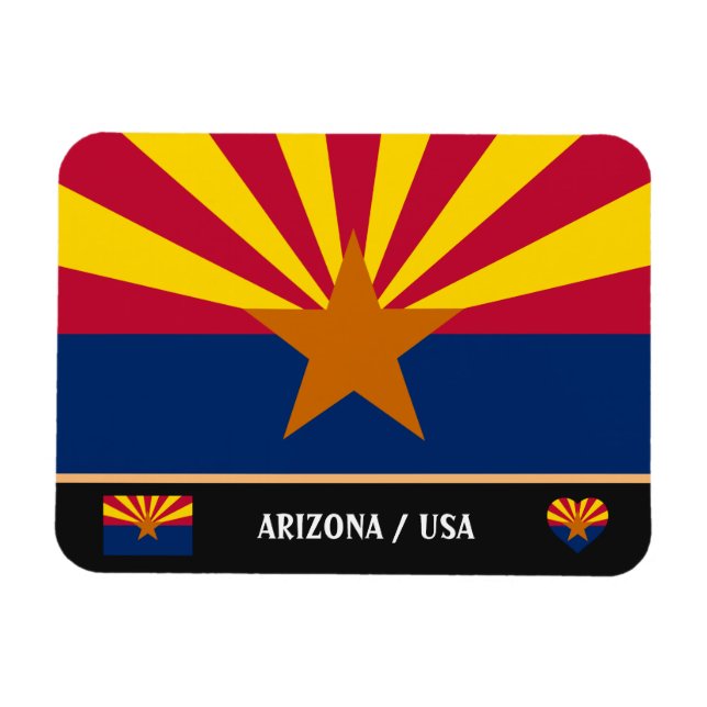Arizona Flag & Arizona Staat USA / Reise Amerika Magnet (Horizontal)