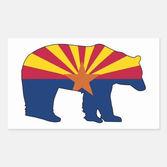 Arizona Flag Bär Rechteckiger Aufkleber (Vorderseite)