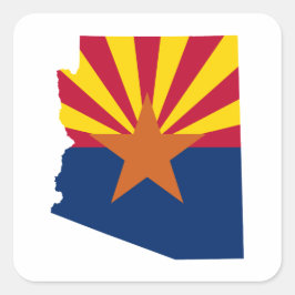 Arizona Flag Colors Quadratischer Aufkleber