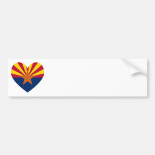 Arizona Flag Herzform Autoaufkleber