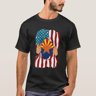 Arizona Flag Inside Me Zuhause Staatsstolz America T-Shirt