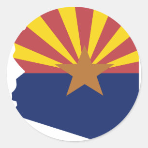 Arizona Flag Karte Runder Aufkleber