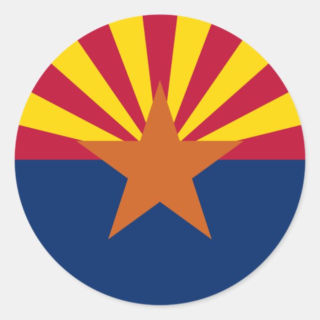 Arizona Flag Klassischer Rundaufkleber Runder Aufkleber (Vorderseite)