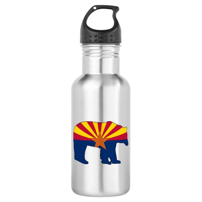 Arizona-Flagge Bär Edelstahlflasche (Vorderseite)
