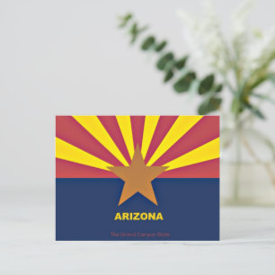 Arizona-Flagge, gekennzeichnet Postkarte