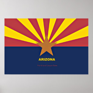 Arizona-Flagge mit Slogan Poster