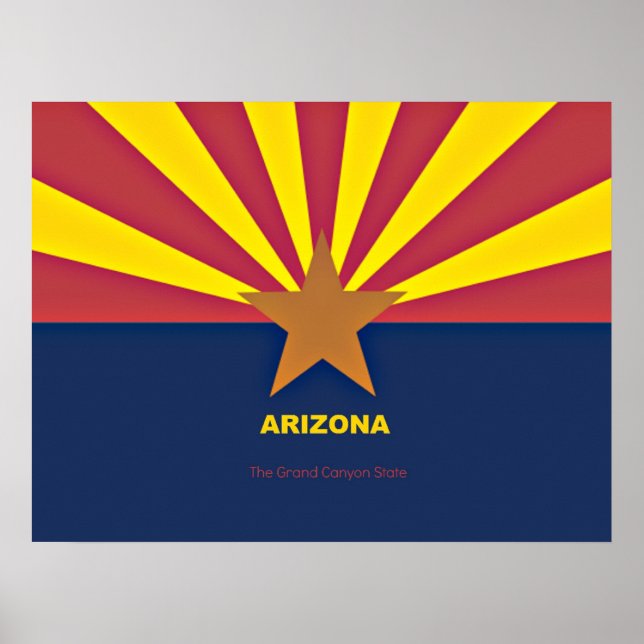 Arizona-Flagge mit Slogan Poster (Vorne)