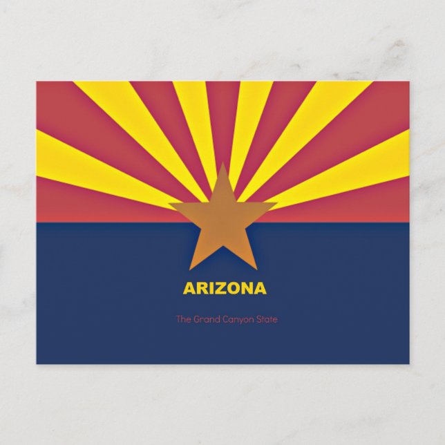 Arizona-Flagge mit Slogan Postkarte (Vorderseite)
