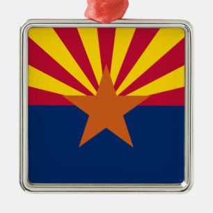 Arizona-Flagge: Stern untergehende Sonne, The Copp Ornament Aus Metall