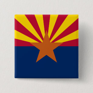 Arizona-Flagge: Sternensonne, Der Kupferstaat Button