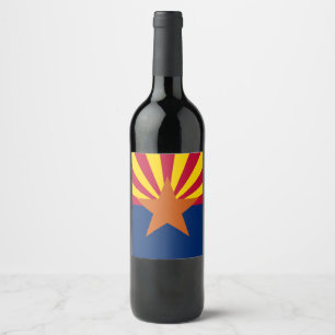 Arizona-Flagge: Sternensonne, Der Kupferstaat Weinetikett