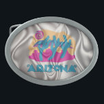 Arizona Folk Art Belt Buckle Ovale Gürtelschnalle<br><div class="desc">Arizona Folk Art Kactus Design Gürtelschnalle</div>