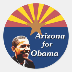 Arizona für das Design der Staatsflagge Obama Runder Aufkleber