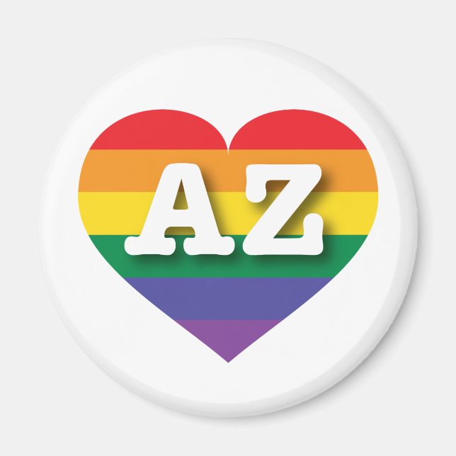 Arizona Gay Pride Rainbow Heart Magnet (Vorne)