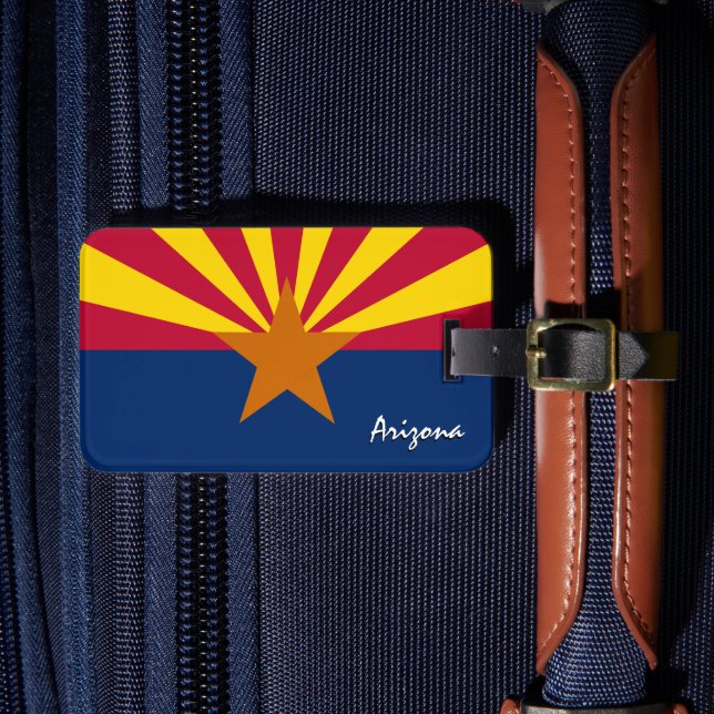 Arizona-Gepäckmarken, patriotische Arizona-Flagge Gepäckanhänger (Vorderseite Insitu 4)