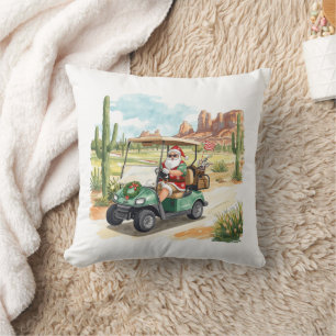 Arizona Golf Weihnachten Santa fährt Golfcart Kissen